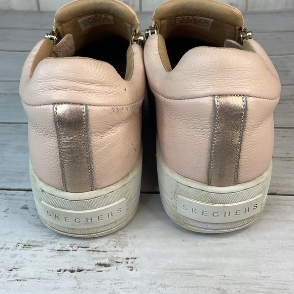 Blush Pink Leather Skechers Street Uplift-Double Zipper Platform SlipOn - Picture 6 of 15